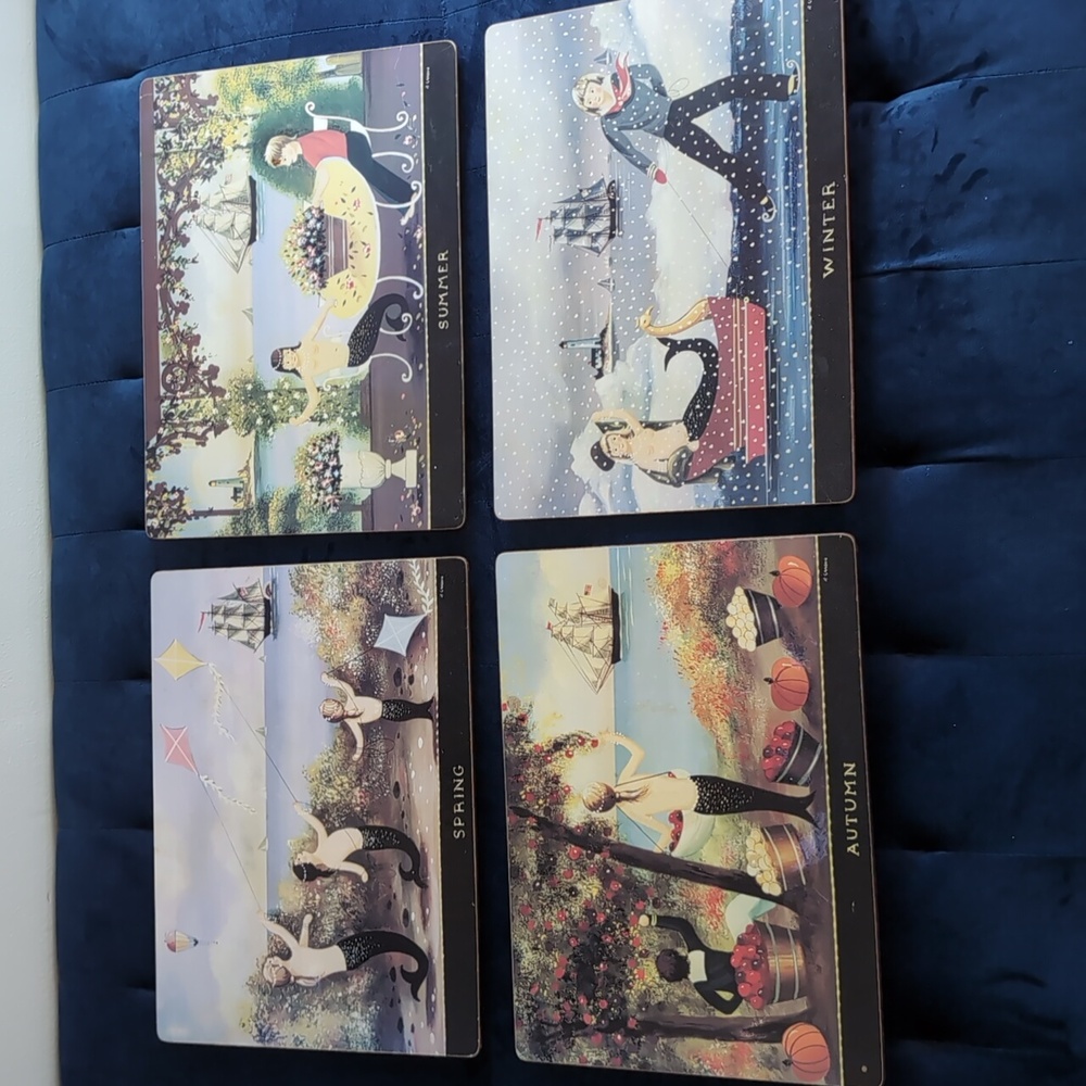 🫰🏼 Vintage Lady Clare Mermaid Sailor Four Seasons Placemats